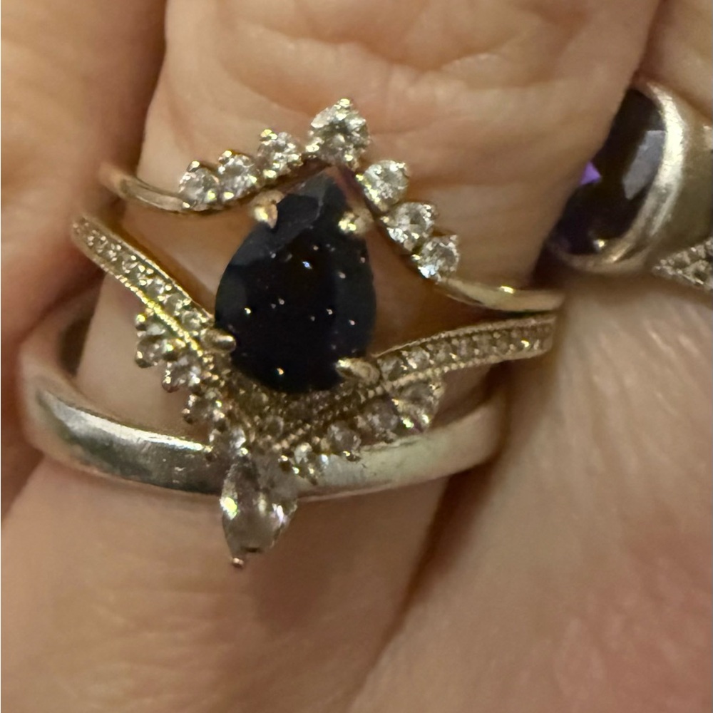 14 karat blue sandstone engagement ring Women's Ring (video included) - Picture 14 of 17